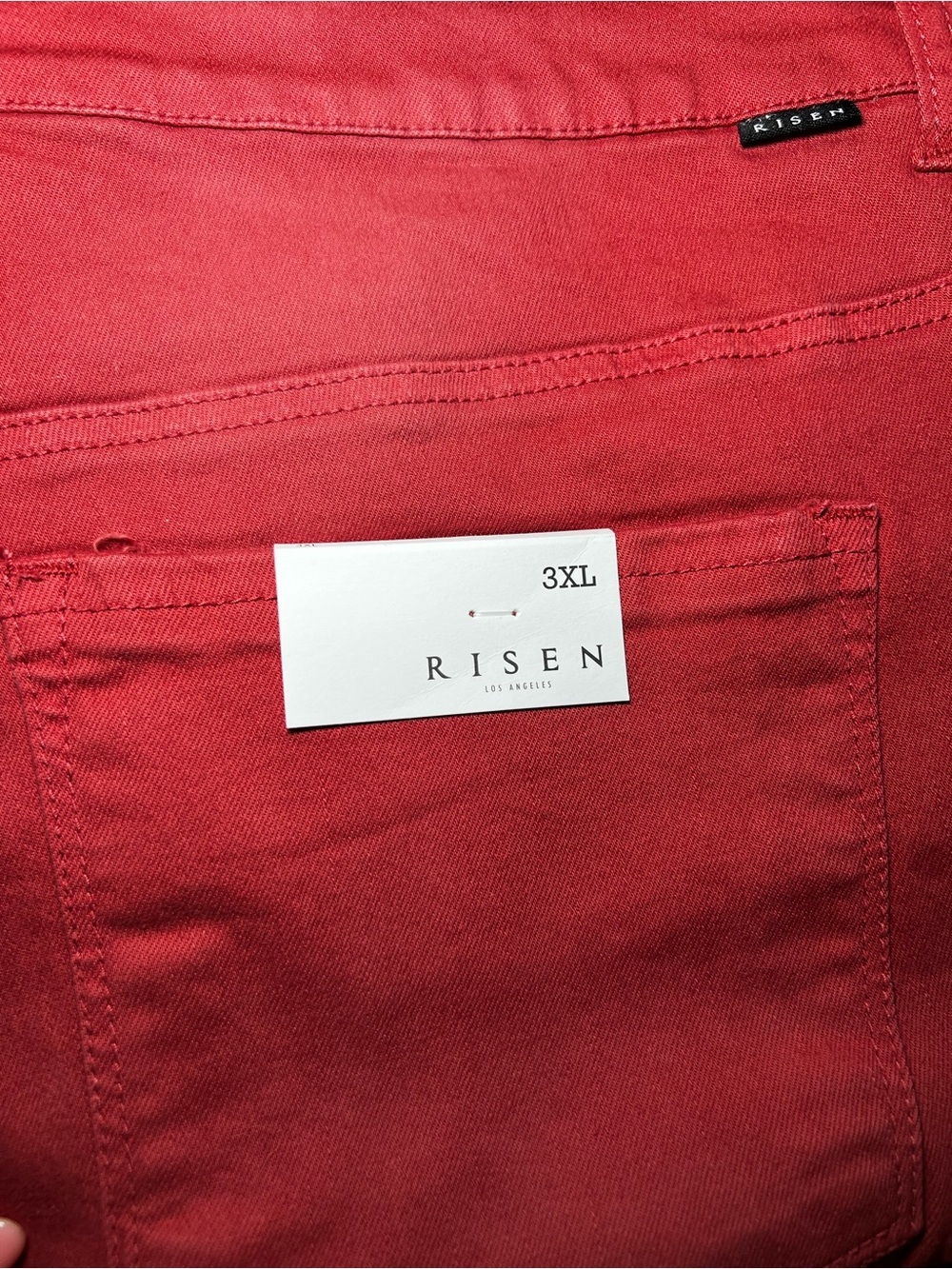 Risen Jeans Wide-Leg Frayed Hem Jeans in Color Brick - Picture 2 of 4